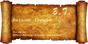 Beiszer Tivadar névjegykártya
